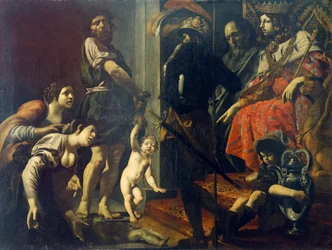Julgamento de Salomão por Giovanni Battista Caracciolo (1578-1635), óleo sobre tela