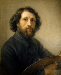 ジョヴァンニ・カルノヴァリ（1804-1873）の自画像、キャンバスに油彩、78x58cm