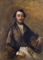 イタリアの作曲家、ガエターノ・ドニゼッティ（1797-1848）の肖像。ジョバンニ・カルノヴァリ・ディット・イル・ピッキオ（1804-1873）の絵画