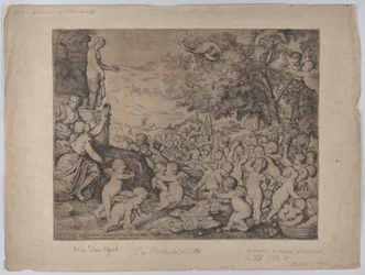 ヴィーナス像の前のプッティ、ティツィアーノの後、1636年。