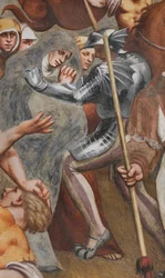 中央通路、第1南スパン、十字架に釘付けされたキリスト、ポルデノーネの