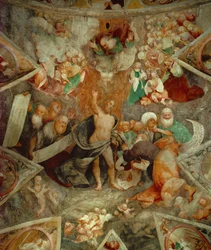 天国で聖ペテロを迎えるキリストの審判