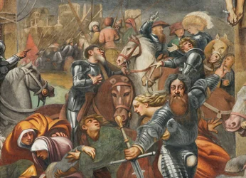 カウンターファッカータ、イル・ポルデノーネ《磔刑》1520-21年、詳細