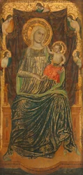 聖母子と 5 人の天使、c。 1335年。