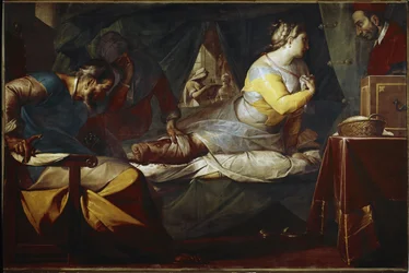 Quadroni de san Carlo: episode of the life of Saint Charles Borromee (1538-1584): the miracle of Aurelia degli Angeli (聖チャールズのQuadroni: life and miracles of St Charles Borromeo: miracle of Aurelia degli Angeli) 絵画：Cerano (Giovan Battista Cr)