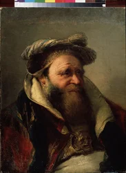 Portrait of an old man（老人の肖像）。 Giambattista Tiepolo (1696-1770) の絵画。 キャンバスに油彩、1750 年から 1770 年の間。 ヴェネツィア派、ロココ様式。 国立野外博物館ペテルゴフ、サンクトペテルブルク。