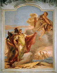 ジャンバッティスタ・ティエポロ（1696-1770）作、フレスコ画「アエネーイスの間」、ヴィッラ・ヴァルマラナ「アイ・ナーニ」（イタリア、ヴィチェンツァ）。