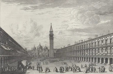 大聖堂と鐘楼を望むサン・マルコ広場、1763., 1763.