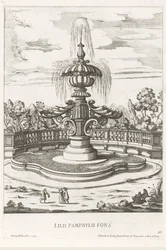 ローマのヴィラ ドーリア パンフィーリの庭園の噴水 Lilii Pamphylii fons (オブジェクトのタイトル) Le fontane ne palazzi e ne giardini di Roma (シリーズタイトル) ローマの宮殿と庭園の噴水 (シリーズ タイトル)