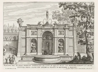 Fontein in de tuinen van de Villa Aldobrandini te Frascati 側面から複製された 2 番目の入り口の噴水 (...) (オブジェクトのタイトル) フラスカーティのヴィラの噴水 (シリーズ タイトル) フォンテイネン・ヴァン・フラスカーティ（シリーズタイトル）