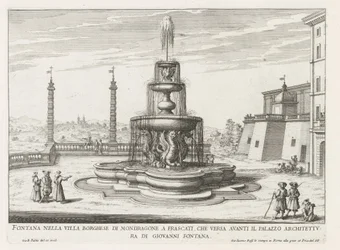 Fontein in de tuinen van de Villa Mondragone te Frascati Frascati の Mondragone の Villa Borghese の噴水 (...) (オブジェクトのタイトル) フラスカーティのヴィラの噴水 (シリーズ タイトル) フォンテイネン・ヴァン・フラスカーティ（シリーズタイトル）