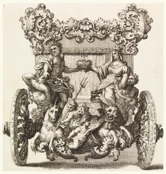 Ciro Ferri (1634-1689) にちなんで Andrea Cornely によって 1686 年に建てられた、Lord Catelmaine の最初の馬車の背面図