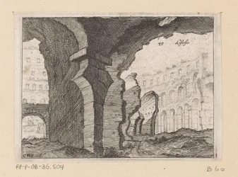 ローマのコロッセオの遺跡 Listesso (オブジェクトのタイトル) ローマの景色 (シリーズ タイトル) Alcune vedute et prospettive di luoghi dishabitati di Roma (シリーズ タイトル)
