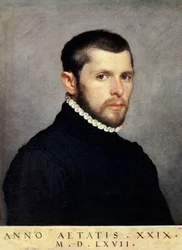 Portrait of Young Man, by Giovanni Battista Moroni (ca 1525-1578), oil on canvas, 44,4x56,9 cm   1462221   ja       japanese Successfully Translated  Original: Caricature of the County Hampshire Translat: Caricature of the County Hampshire 1434924 ja japan