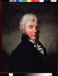 セルゲイ・F・ゴリツィン王子（1749-1810）の肖像（セルゲイ・F・ゴリンツィン王子の肖像）。 Giovanni Battista Damon Ortolani (1750-after 1810) による絵画、1810 年以前のキャンバスに油彩。19 世紀のイタリアの芸術、古典主義。 State V. Tropinin Museum、モスクワ