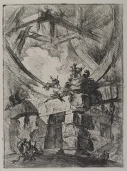 Invenzioni Capric di Carceri、Hind 9、First State of Three、c.1749（簀の紙にエッチング）