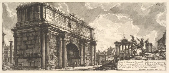セプティミウス・セウェルス・アルコ・ディ・セヴェーロの凱旋門、カラカラ、カリフォルニア州。 1756年
