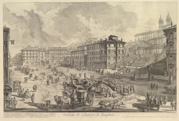 スペイン階段、スペイン階段の眺め。 1750。