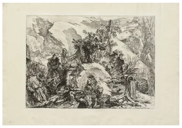 スケルトン、c。 1748年（彫刻、ドライポイント、クリーム色の紙へのバニシングによるエッチング）