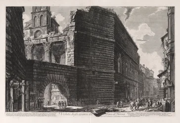Vedute di Roma (Views of Rome) からのネルヴァのフォーラムの遺跡の眺め