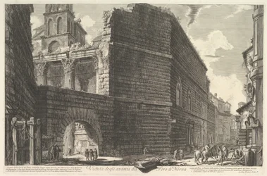 Veduta degli avanzi del Foro di Nerva、larcade et la muraille The Forum of Augustus [err ...、1757。