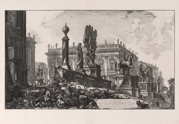 Vedute di Roma (ローマの景色) からのカピトリーノの丘の側面からの眺め