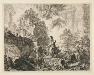 ローマの景色: ミネルヴァ像のある口絵