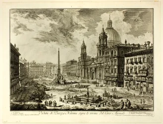 ドミティアヌスのサーカス跡の上にあるナヴォーナ広場の眺め（『Views of Rome』より