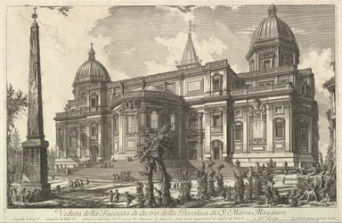 S.マリアマッジョーレ教会の裏口の眺め、ローマの眺めR ...、ca。 1742年。