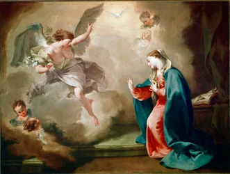 ジャンバッティスタ（ジョヴァンニ・バティスタ）（Giovanni Battista）ピトーニ（1687-1767）の「受胎告知」画
