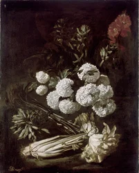 花と野菜の静物画 1650年代