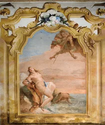 1757年、パラッツィーナのオーランドフリオオソの部屋からのRuggero Freeing Angelica