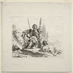 さまざまなカプリース：3人の兵士と少年、1785年。