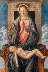 眠っている赤ちゃんと一緒のマドンナ、ジョヴァンニ・ベッリーニ作、1470年頃。