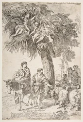 エジプトへの飛行中の聖家族1647年。