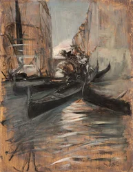 ゴンドラの運河、ヴェネツィア、イタリア、1910-14