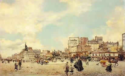 ジョヴァンニ・ボルディーニ（1842-1931）作「パリ、クリシー広場」、油彩・キャンバス、60x98cm