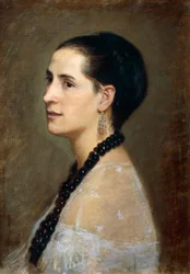 ジョヴァンニ・ボルディーニ（1842-1931）による「アデレード・リストーリの肖像」、油彩・キャンバス、55x41cm