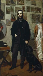 ジュゼッペ・アッバティの肖像」ジョヴァンニ・ボルディーニ（1842-1931）作、パネルに油彩、87.5x22cm