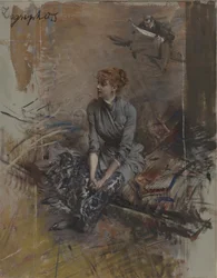 女優ガブリエル・レジャンの肖像1856-1920