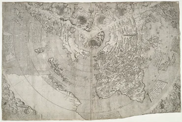 World Map, Mundu [原文のまま] spericum... ジョン・マシュー・コンタレーニの勤勉さが分かるでしょう.., Contarini, Giovanni and Francesco Rosselli著