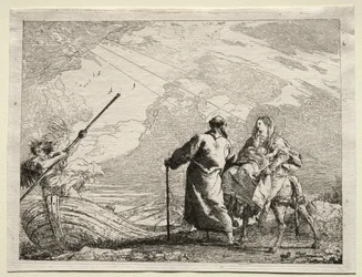 エジプトへの逃避：川岸に到着した聖家族