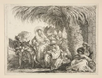 ヤシの木の下の聖家族、シリーズ Idee pittoresche sopra la fuga in Egitto (Flight into Egypt) より