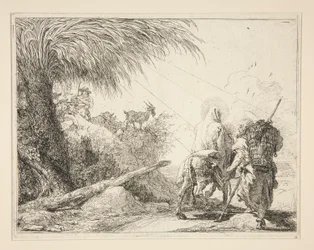 シリーズ Idee pittoresche sopra la fuga in Egitto (Flight into Egypt) から、ロバに乗って後ろから見た聖母