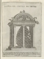 デ ピーニャ テ バチカンスタンド 聖ペテロの中庭にあるラ ピナ (オブジェクトのタイトル) Moderne en antieke Monuments en bouwwerken in Rome (シリーズタイトル) ローマのアルマ市の古代と現代の建物の装飾品（シリーズタイトル）