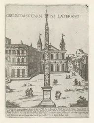 ローマの聖ヨハネ・ラテランの背後にあるラテラノ・オベリスク Obelisco a S. Giovanni Laterano (オブジェクトのタイトル) ローマの近代および古代のモニュメントと建造物 (シリーズ タイトル) オーナメント ディ ファブリックヘ アンチキ エ モダン デル アルマ チッタ ディ ローマ (シリーズ ti