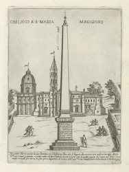 サンタ マリア マッジョーレ大聖堂のオベリスク S. Maria Maggiore のオベリスク (オブジェクトのタイトル) Moderne en antieke Monuments en bouwwerken in Rome (シリーズタイトル) ローマのアルマ市の古代と現代の建物の装飾品（シリーズタイトル）