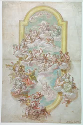 素描《木星のある天井》1718-30年、ジュン