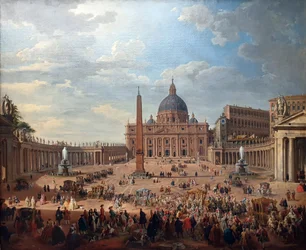 ローマのサン・ピエトロ広場でのショワズール公爵（1719-1785）の騎行