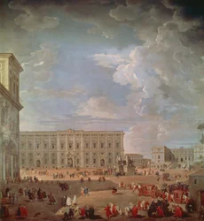 キリナーレとモンテ・カヴァッロ広場の眺め」ジョヴァンニ・パオロ・パンニーニ（1691-1765）作、油彩・キャンバス、270x254cm